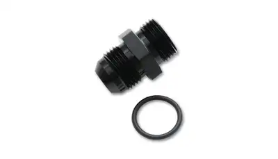 Vibrant Performance Male AN to Male ORB Straight Adapter Fitting; -10AN; -12AN ORB; 6061 Aluminum; Black Anodized; w/O-Ring;