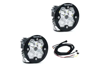 Baja Designs Squadron-R 2.0 Sport Black LED Auxiliary Light Pod Pair Universal Clear Driving/Combo Baja Designs
