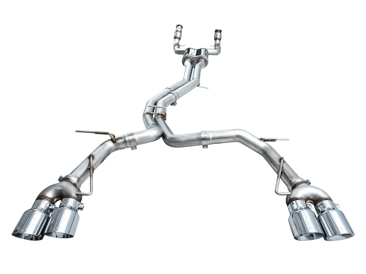 AWE Track Edition Exhaust for Audi C8 S6/S7 - Diamond Black Tips product image