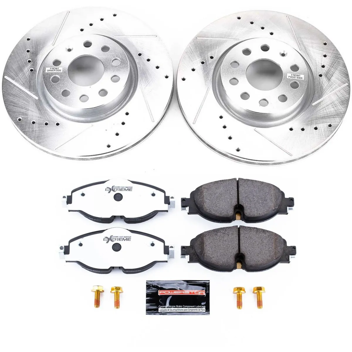 Z26 Street Warrior Upgrade Kit: Drilled/Slotted Rotors; Carbon-Fiber Ceramic Pads W/Hardware; Pad Sensors product image