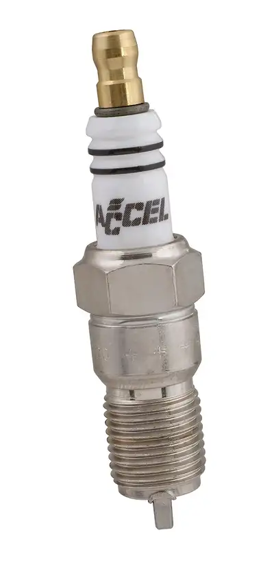 ACCEL Double Platinum Shorty Spark Plug - 14mm Thread, .708 in Reach, Tapered Seat - Single