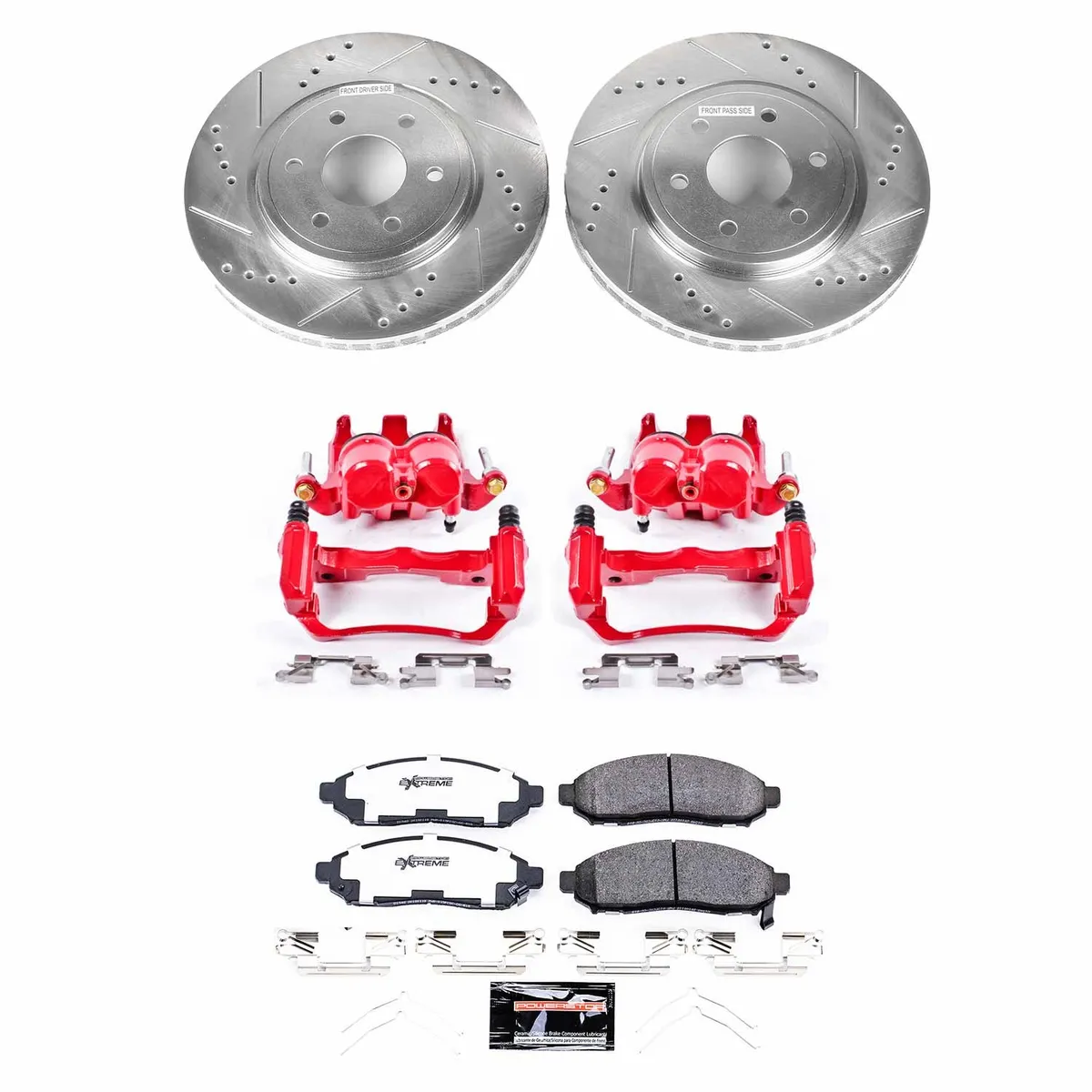 Z36 Truck/Tow Upgrade Kit: Drilled/Slotted Rotors; Carbon-Fiber Ceramic Pads; Powder Coated Calipers product image