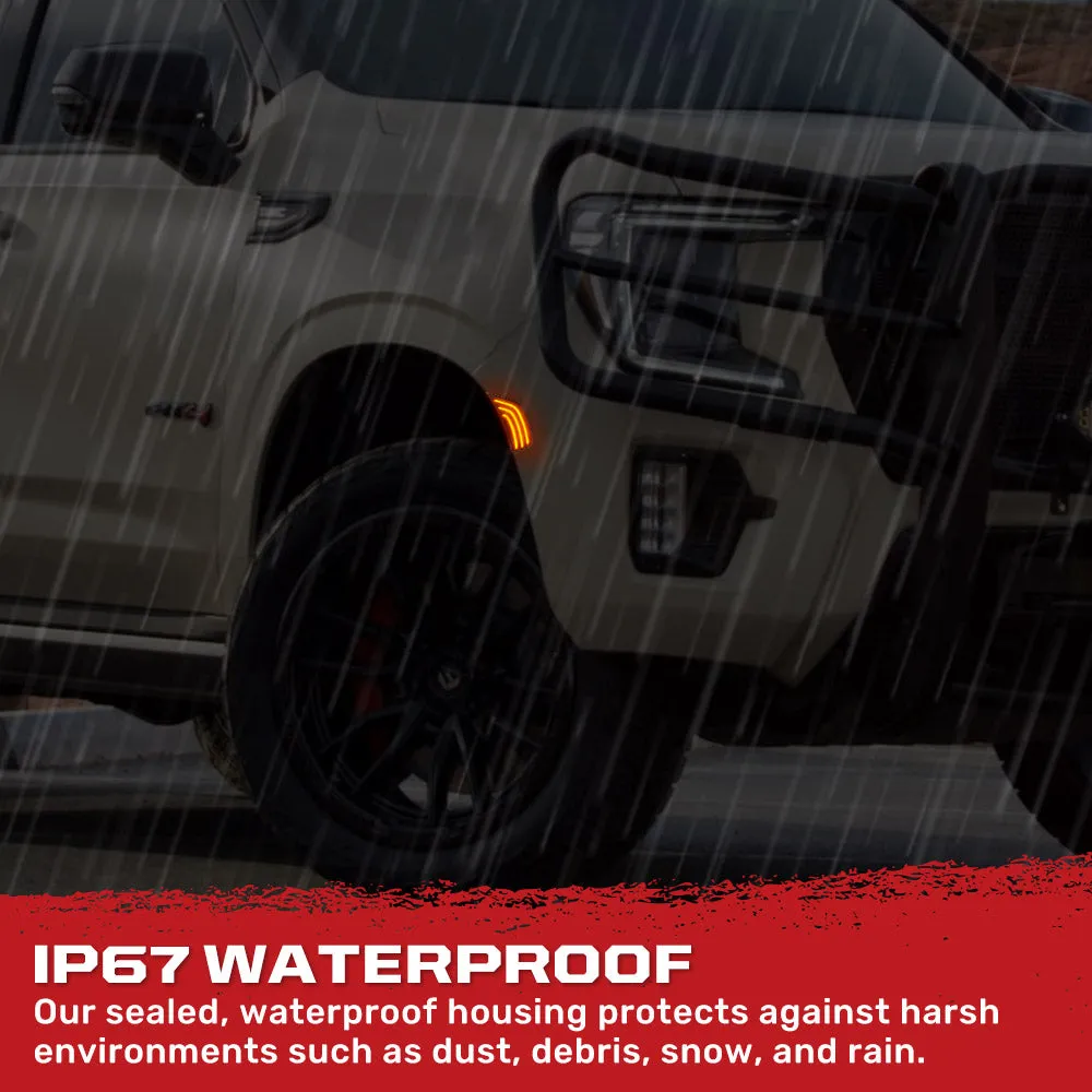 Cadillac 21-24 Escalade & Gmc 21-24 Yukon/Yukon Xl/Yukon Denali (5th Gen) & 21-24 Chevy Tahoe/Suburban (5th Gen) LED Front Fender Lens White or Amber Leds - Smoked or Clear Lens product image