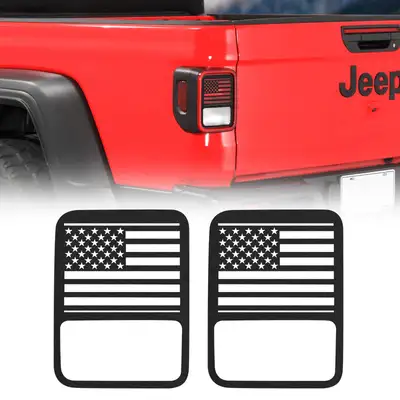 LED Factory Mart Flag Style Tail Light Guard for 2020-Later Jeep Gladiator JT