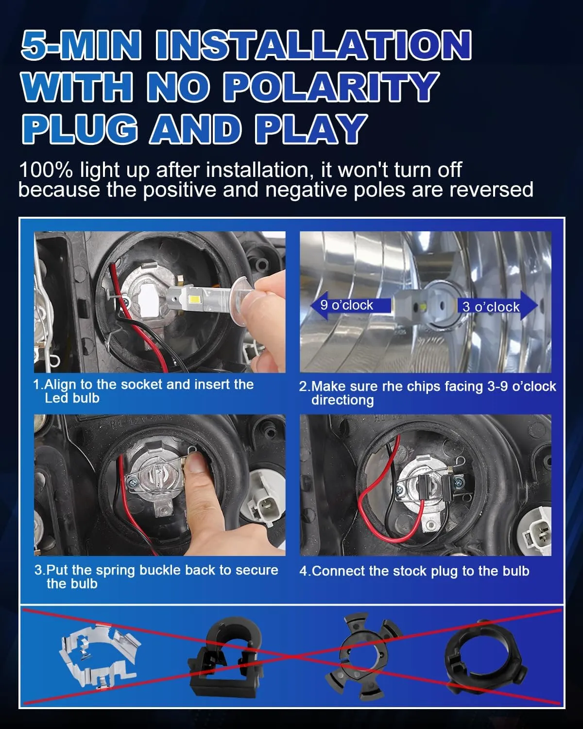 SUPAREE Upgraded H1 LED Headlight Bulbs Plug and Play product image