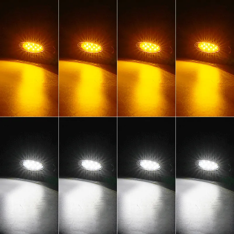 High-Bright Waterproof LED Rock Lights Kit White & Amber Switchback product image
