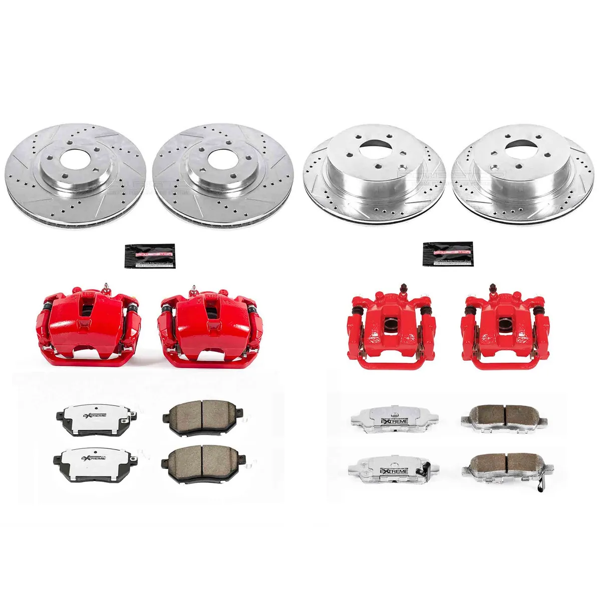 Z26 Street Warrior Upgrade Kit: Drilled/Slotted Rotors; Carbon-Fiber Ceramic Pads; Powder Coated Calipers product image