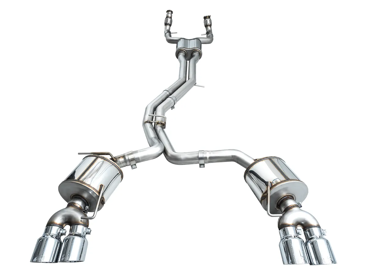 AWE Track Edition Exhaust for Audi C8 S6/S7 - Diamond Black Tips product image