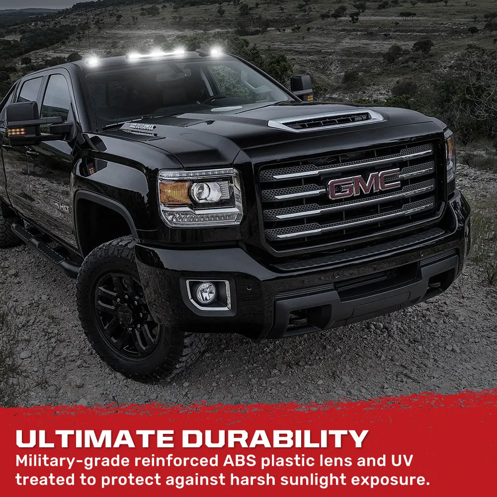 Gmc Chevy 20-23 4th Gen Body Style Heavy-Duty 3-Piece Set Amber Cab Roof Light Lens With 2-Way Forward Rear Facing Amber Ultra High-Power Leds - Includes Complete Wiring Kit For Installation on Truck That Did Not Come With OEM Installed Cab Roof product image