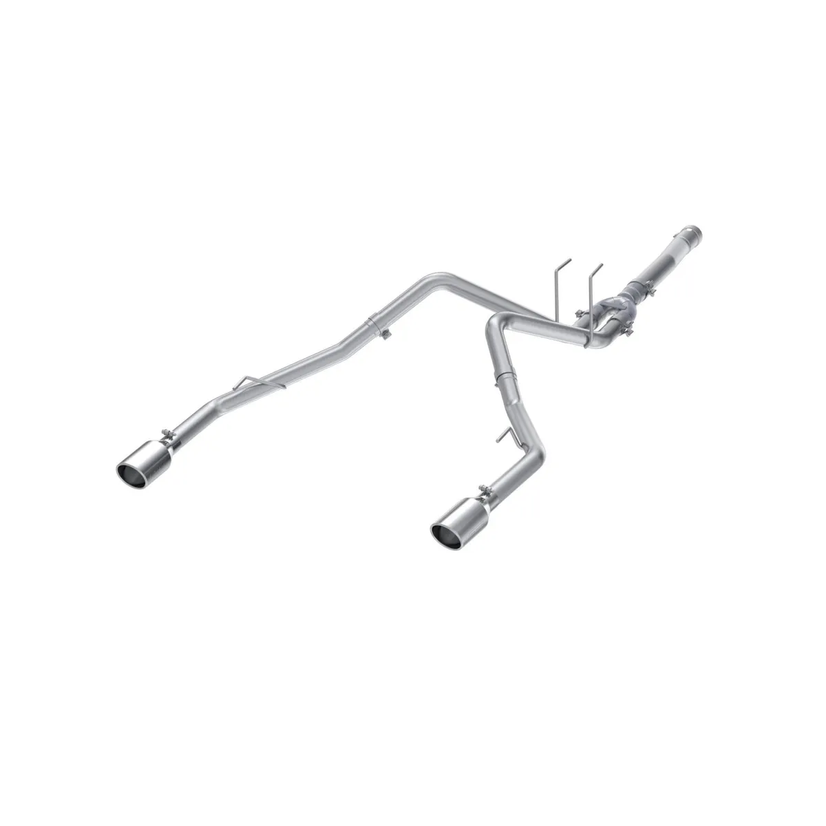 Armor Lite Filter Back Exhaust System; 2.5 in.; Incl. Extension Pipe/Y-Pipe/Over Axle Pipes/Tailpipes/Hardware/3.5 in. OD Tips; Dual Split Rear Exit; Aluminized; product image