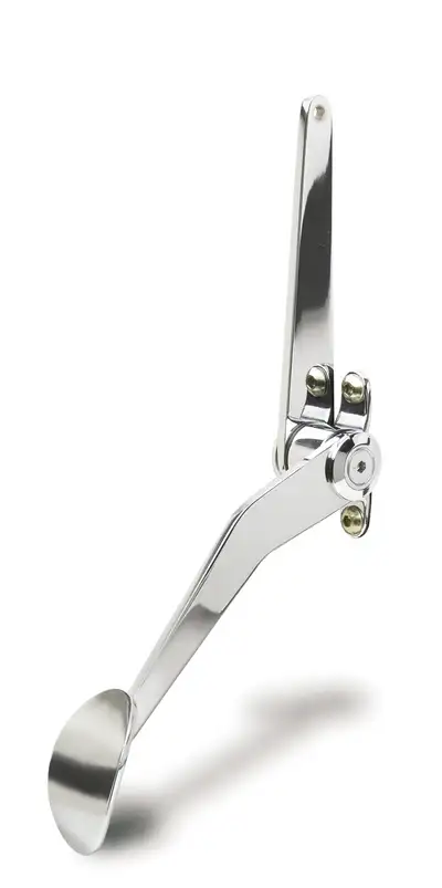 Lokar Throttle Pedal Assembly; Chrome Plated Steel; Spoon Style; Splined Lower Arm; Incl. Mounting Bracket; Steel;