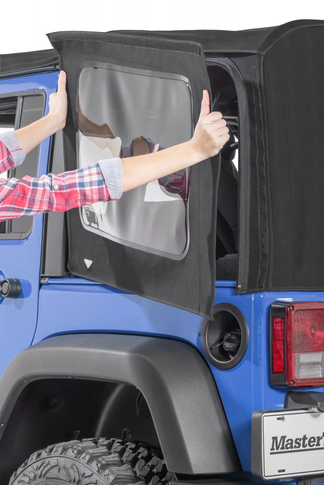 Jeep JK Replacement Window For 13-18 Wrangler JK 4 Door Mopar Factory Top Only 2 Qtr Windows 1 Rear Window Tinted Glass Acrylic Twill MasterTop product image