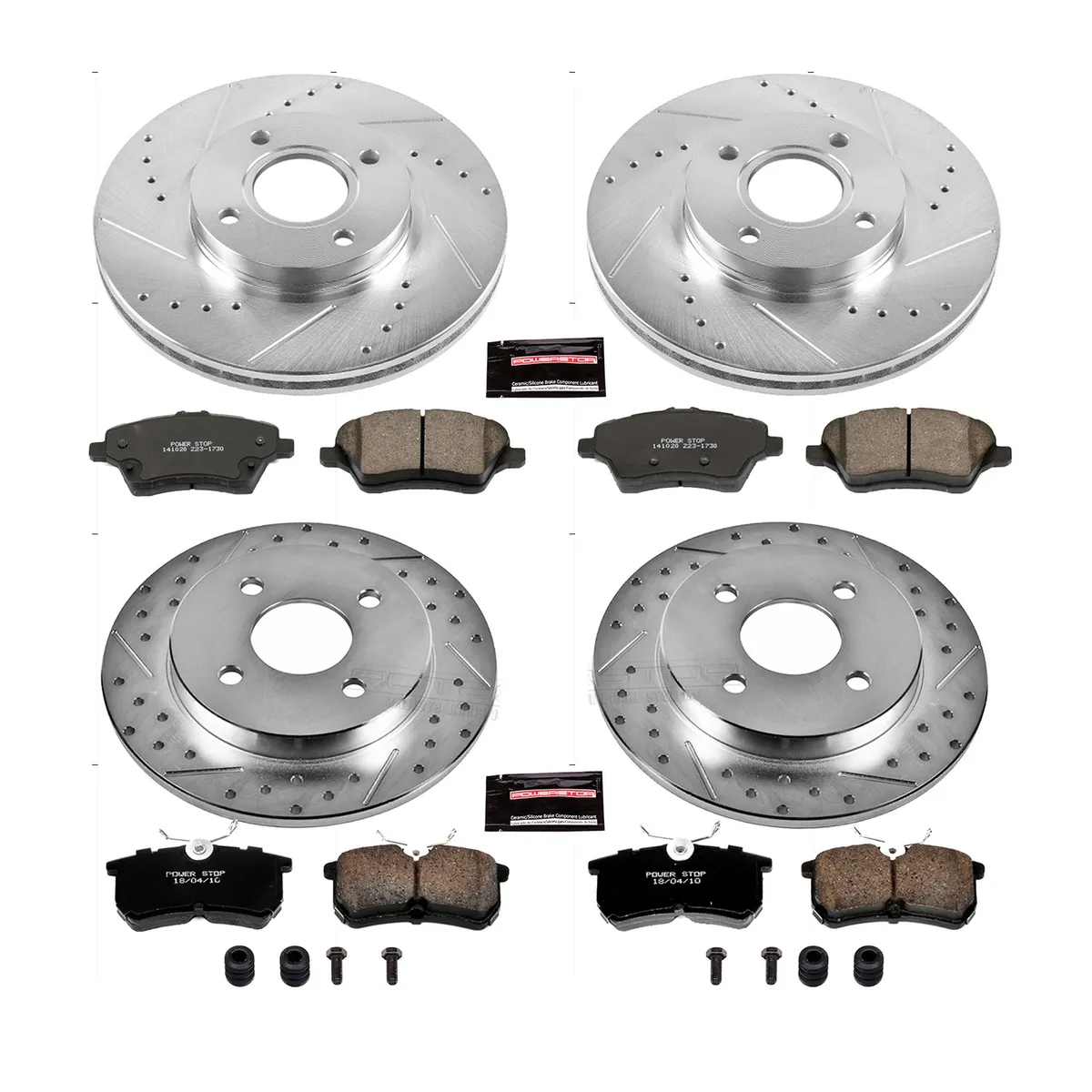 Z23 Evolution Sport Upgrade Kit: Drilled/Slotted Rotors; Carbon-Fiber Ceramic Pads W/Hardware product image