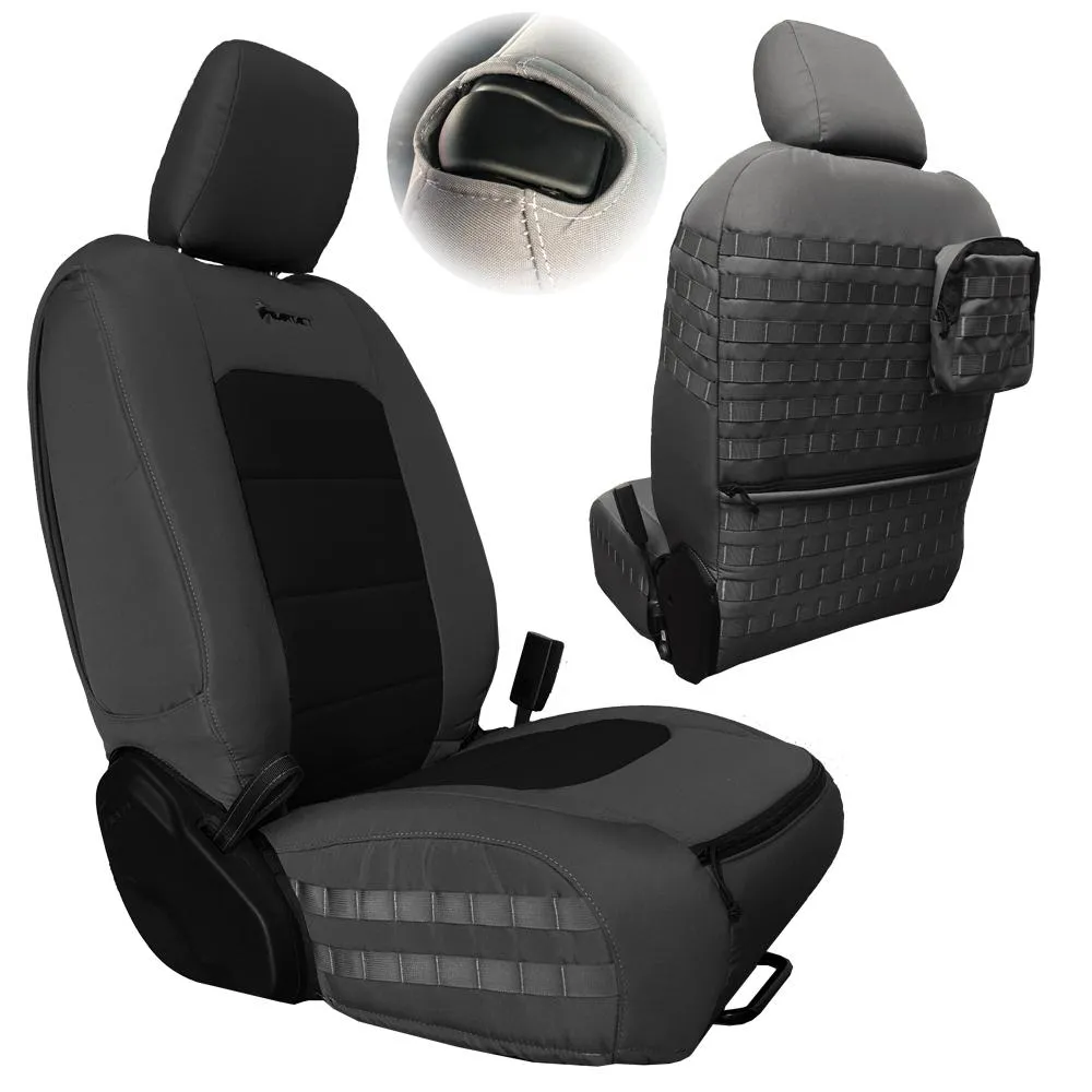 Bartact Tactical Series Front Seat Covers, SRS Air Bag And Non Compliant - Black/Black product image