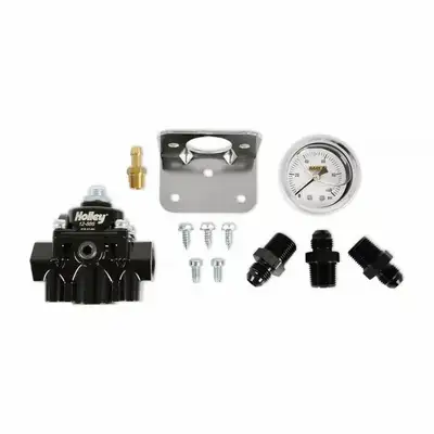Holley Die Cast EFI Bypass Fuel Pressure Regulator Kit 1560 PSI Fittings & Guage Incl