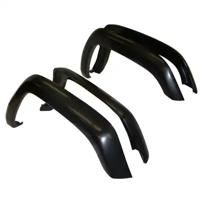 Crown Automotive Jeep Replacement Fender Flare Kit; Incl. 4 Fender Flares And Hardware; Gloss Black;