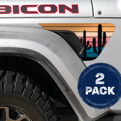 Under The Sun Inserts Cactus Trees 2pc Vinyl Fender Decal