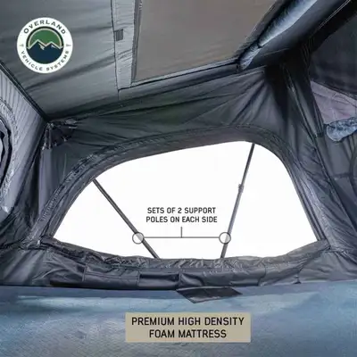 Overland Vehicle Systems XD Sherpa S3S - Soft Sided Roof Top Tent, 3 Person, Grey Body and Black Rainfly Overland Vehicle Systems
