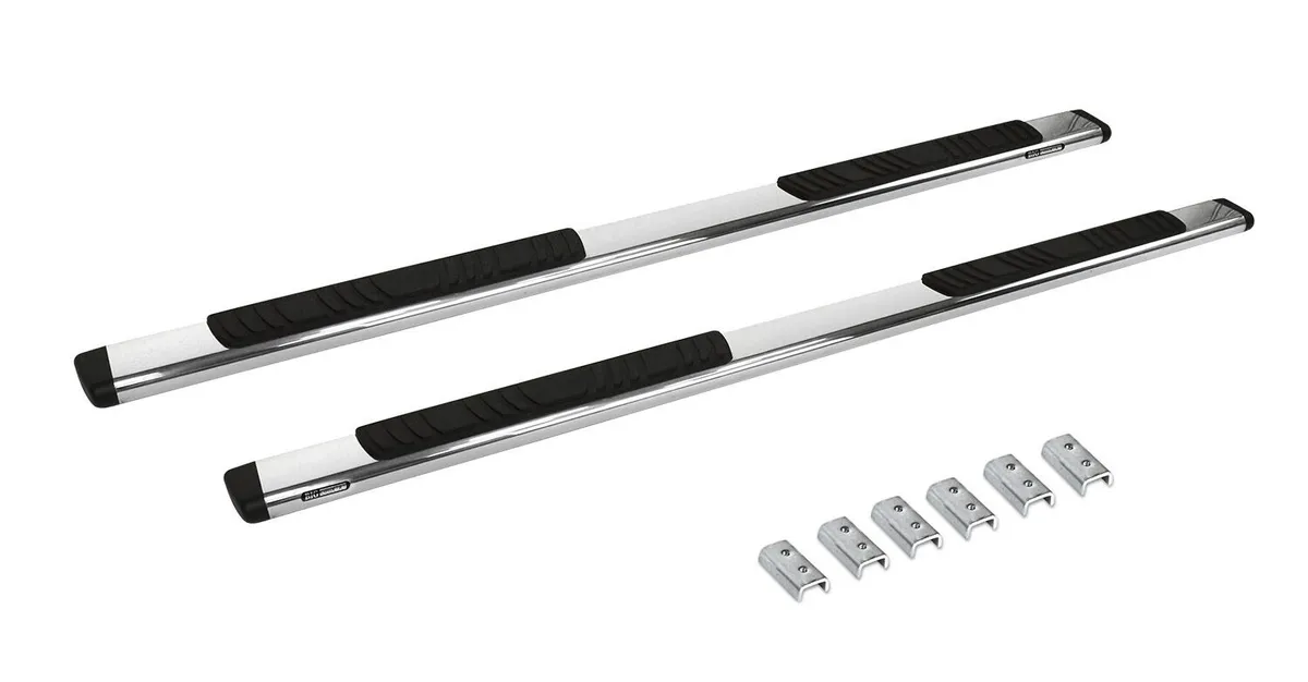 Go Rhino Go Rhino 685404687PS - 5 OE Xtreme Low Profile SideSteps With Mounting Bracket Kit - Polished Stainless Steel