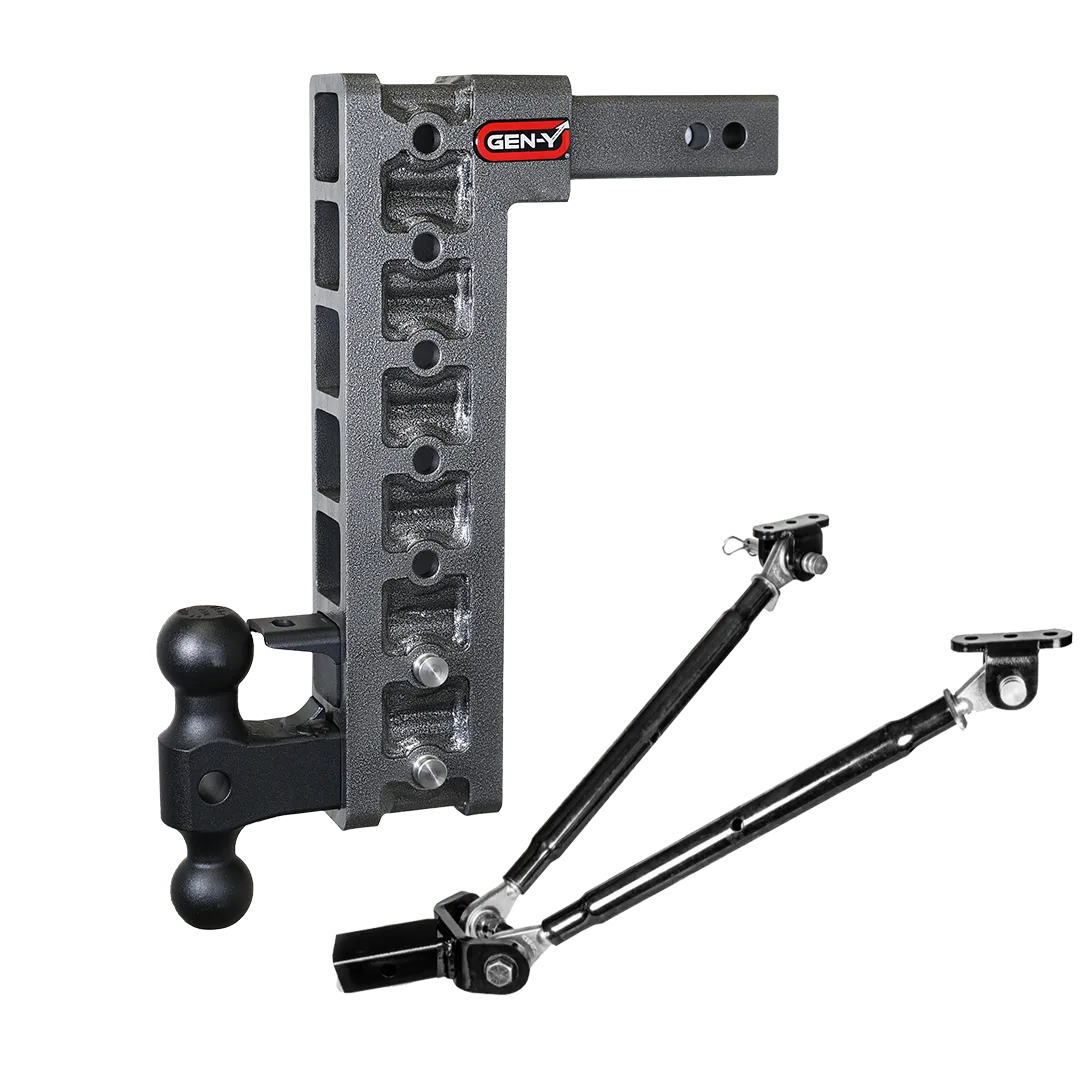 GEN-Y Hitch Mega-Duty 10in Drop Hitch w/ Dual-Ball Mount and Pintle Lock product image