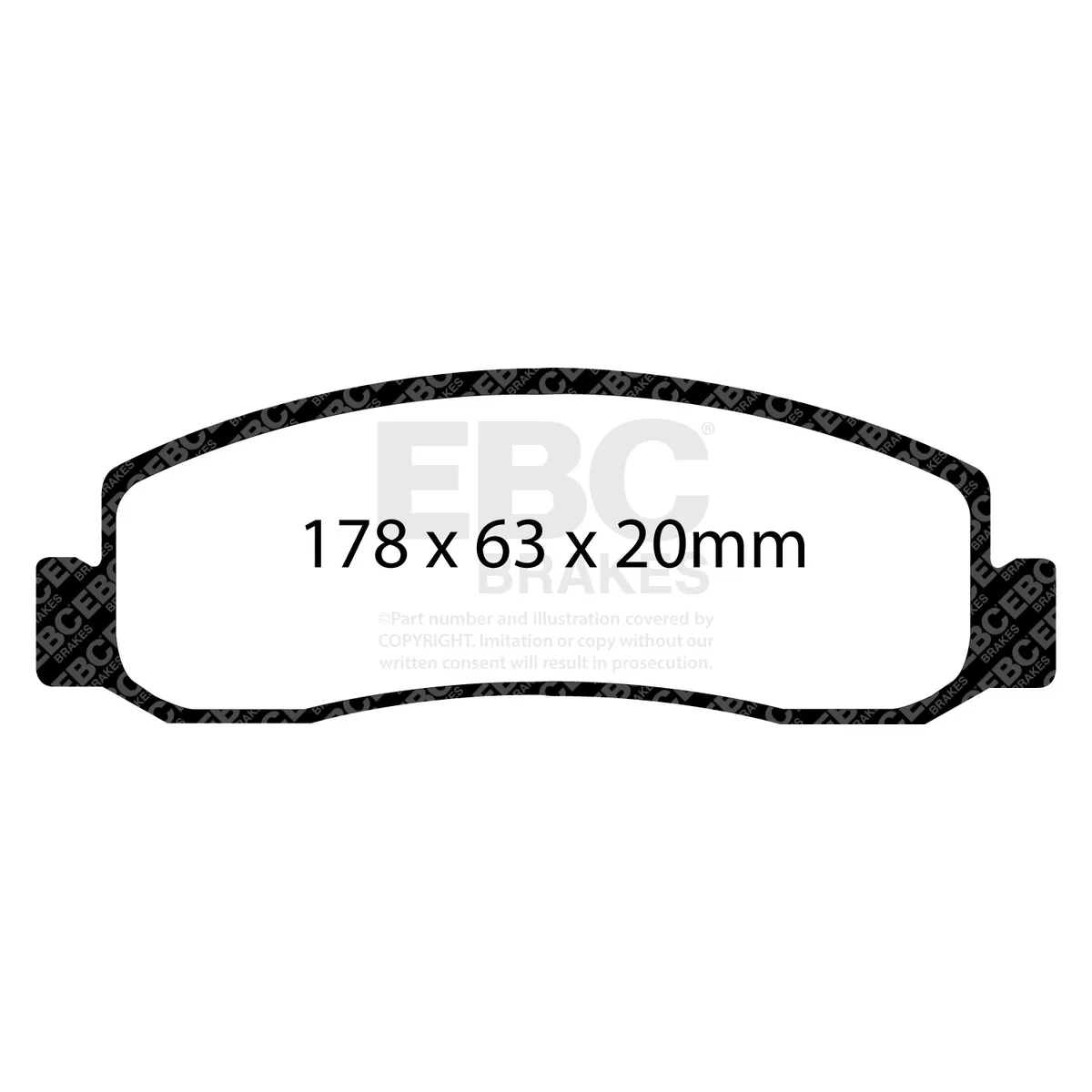 Truck/SUV Extra Duty Brake Pads; FMSI Pad No. D1333; Vented; 347mm Dia.; 115mm Height; 38mm Thick; 125mm Center Hole Dia.; Pad Dimensions: 178 x 63 x 20mm; product image