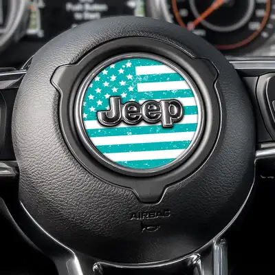 Under The Sun Inserts Distressed White & Light Blue Steering Wheel Decal