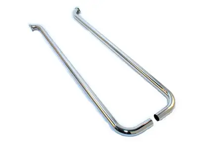 Patriot Exhaust Patriot Exhaust H1283 Low-Line 2"x80" Lake Pipe Single Style Chrome