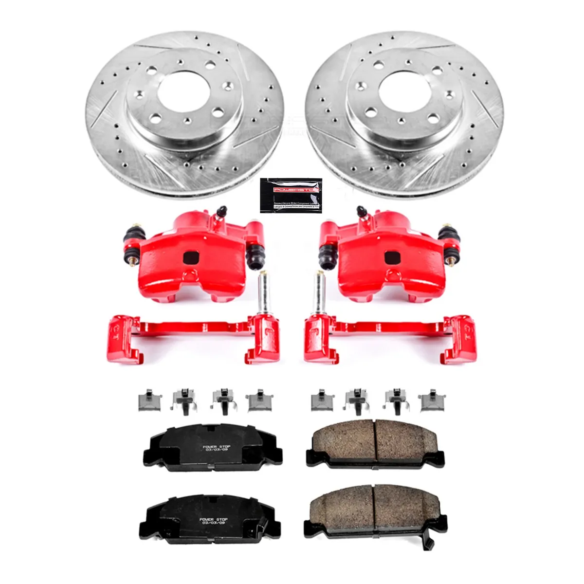 Z23 Evolution Sport Upgrade Kit: Drilled/Slotted Rotors; Carbon-Fiber Ceramic Pads; Powder Coated Calipers product image