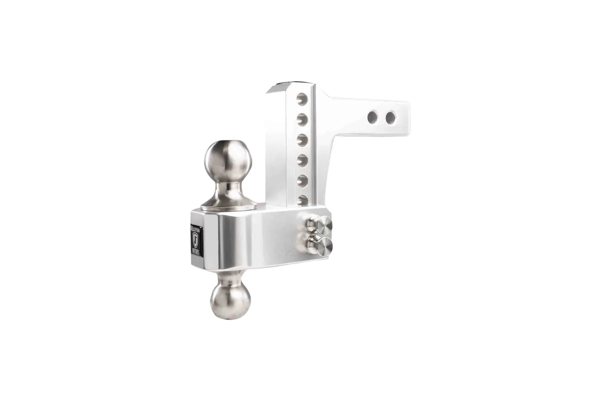 2.0" Aluminum Medium Duty 4" Drop/Rise Hitch w/ Stainless Steel Dual Ball product image