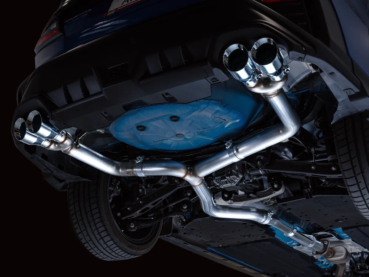 AWE Track Edition Axleback Exhaust for VB Subaru WRX - Diamond Black Tips 3020-43424 product image