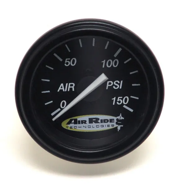 Ridetech 31960006 Air Pressure Gauge, Single Needle, Black Face - 150psi. Includes fittings. product image