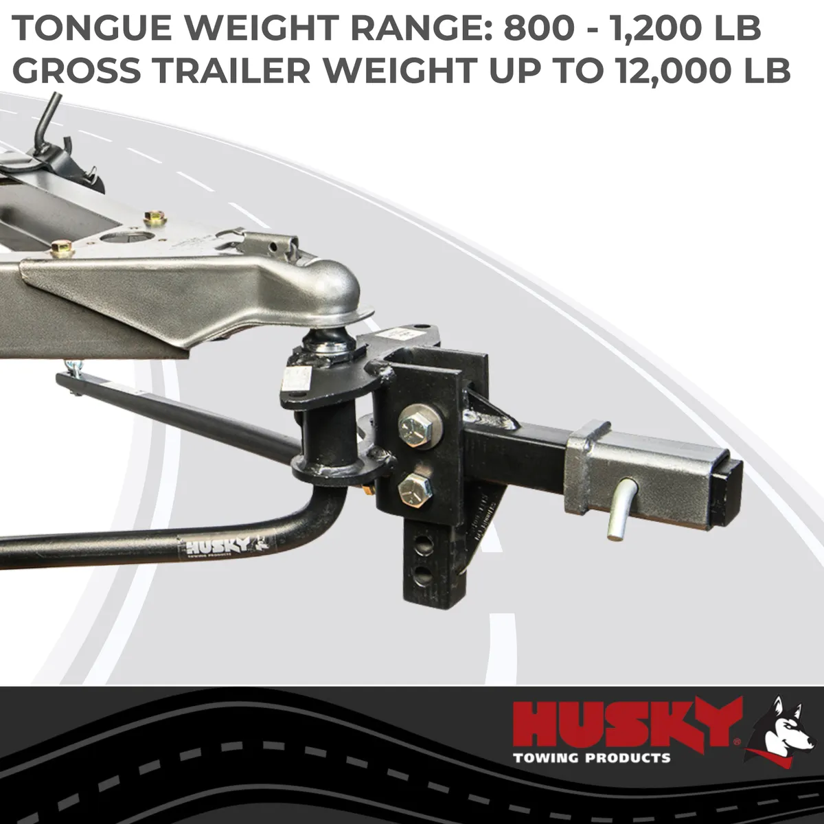 Husky Towing 31423 Rnd Bar 801 to 1200 LB Tong 12K Gross Trailer Wt Inc 10 Shank Without Ball product image