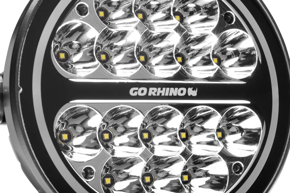 go Rhino 750800711srs Blackout Series - Maxround 7 LED Spot Light With Daytime Running Lights product image