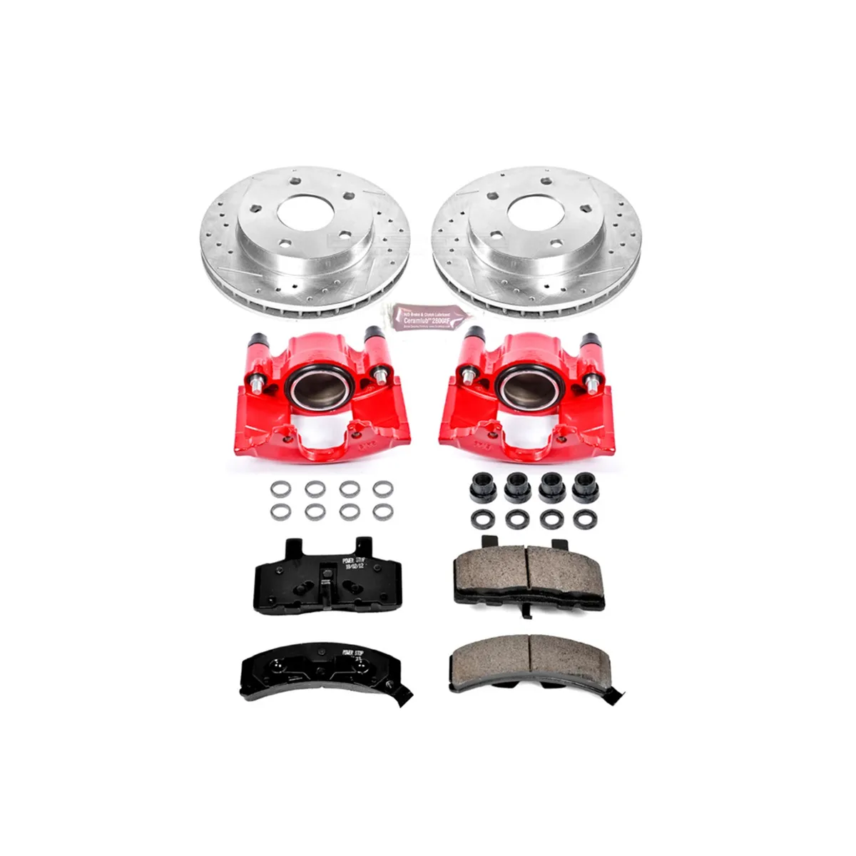 Z23 Evolution Sport Upgrade Kit: Drilled/Slotted Rotors; Carbon-Fiber Ceramic Pads; Powder Coated Calipers product image