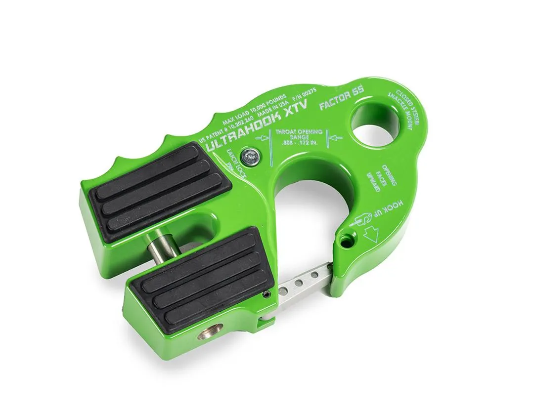 Factor 55 00275-08 Ultrahook Xtv Winch Hook With Shackle Mount -- Green product image