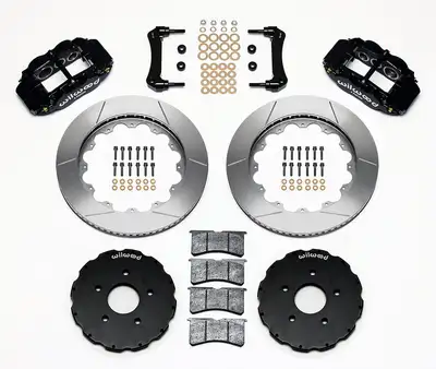 Wilwood Brakes 1962 - 2013 Buick, Cadillac, Chevrolet, GMC, Oldsmobile, Pontiac Forged Narrow Superlite 6R Big Brake Front Brake Kit (Hat) - 140-8922 - SRP Drilled & Slotted / Black