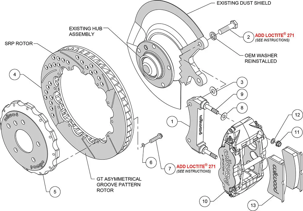 1995 - 2001 BMW Forged Narrow Superlite 6R Big Brake Front Brake Kit (Hat) - 140-8797 product image