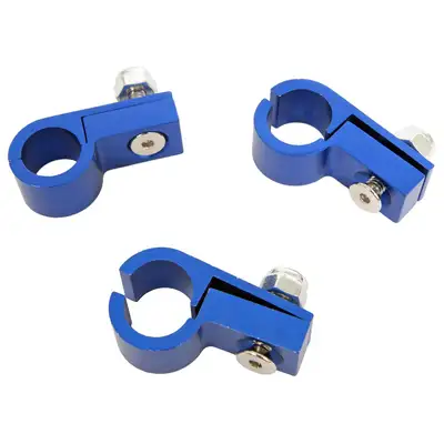 Edelbrock Line Clamps 3pk #8 Tubing - Blue Anodize