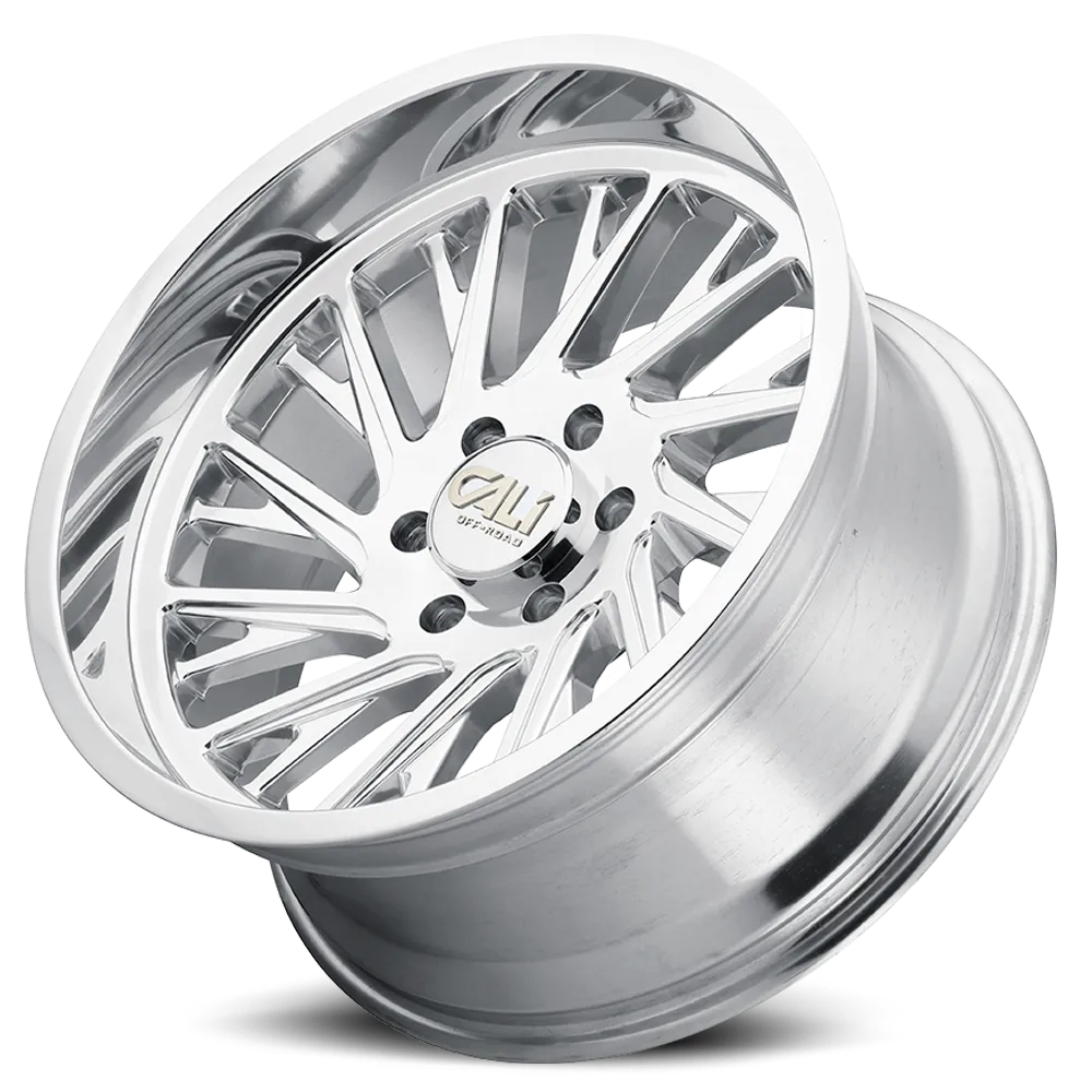Cast Aluminum Wheels Purge 9114 PO 20x10 Milled Spokes Polished Silver 6 On 139.7 Bolt Pattern -25 Offset Cali Offroad Wheels product image