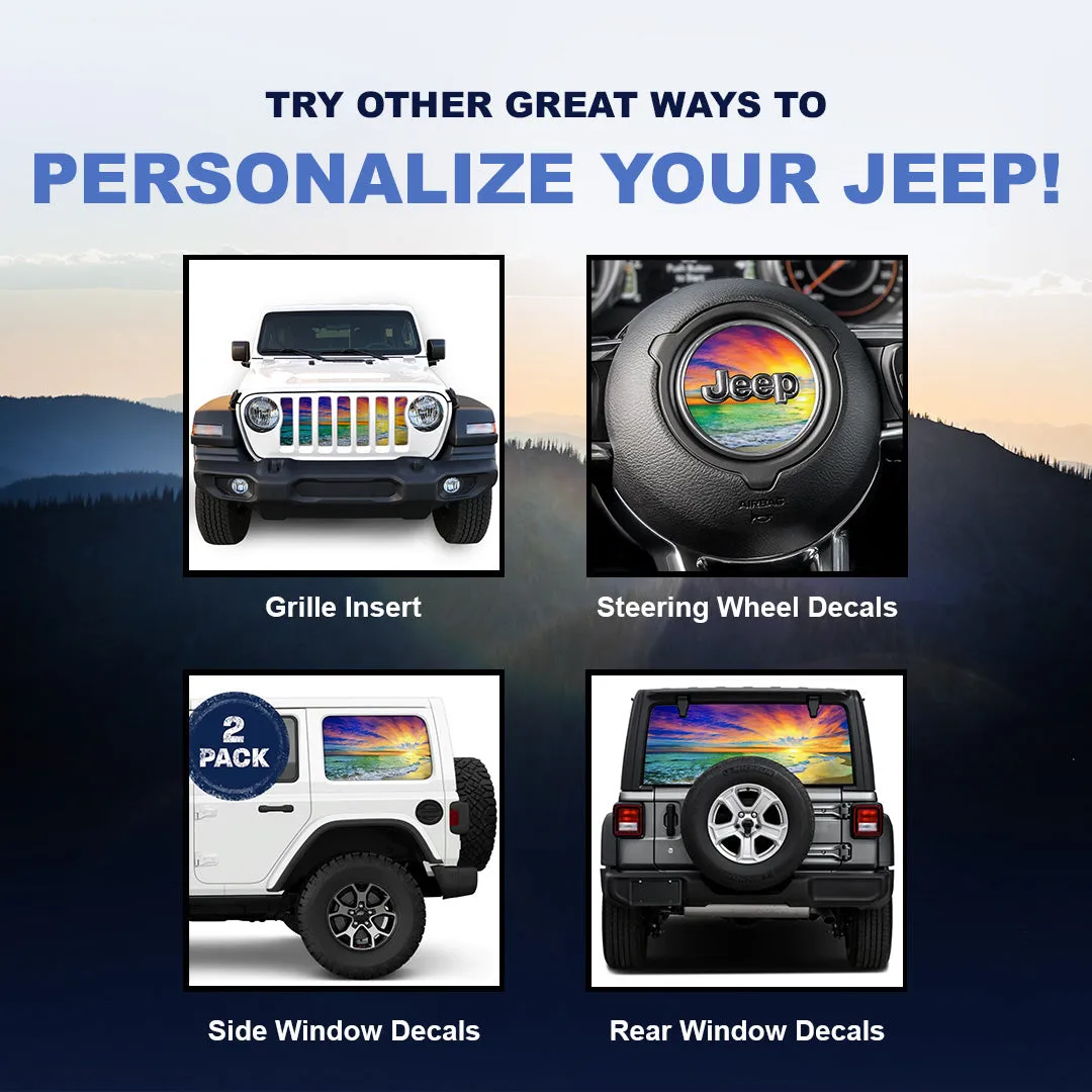 Mountain Sunset Side Windows Printed Vinyl Decal product image