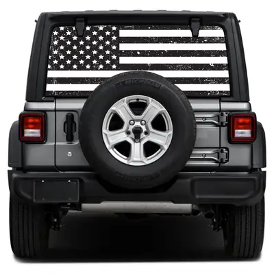Under The Sun Inserts Distressed Black & White Rear Window Decal