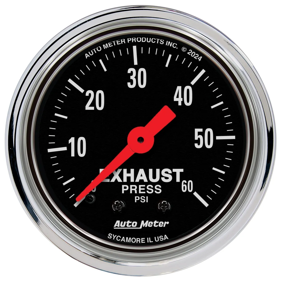 AutoMeter Autometer Gauge Exhaust Press 2 1/16 60psi Mechanical Traditional Chrome - 2415