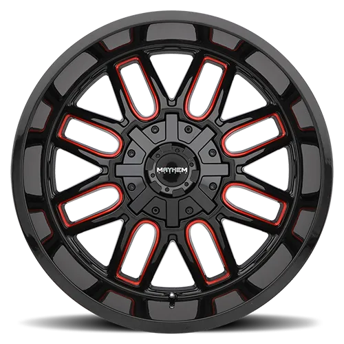 Mayhem Offroad Wheels Cogent 8107 RD 18x9 Prism Red Black 0 Off Set 6 Lug 5 BSM 106 Bore Cast Aluminum product image