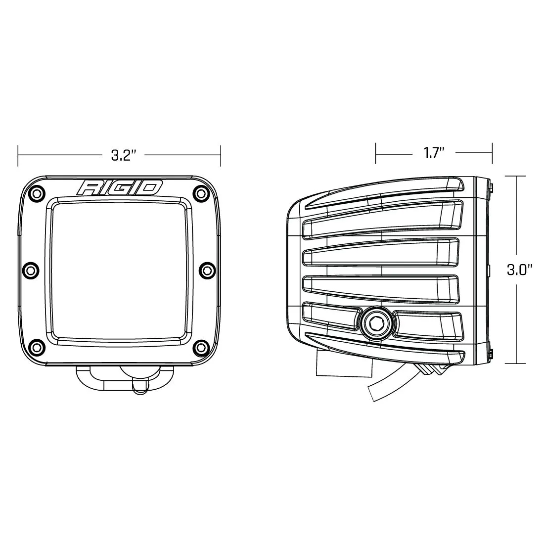 Rigid Industries D-Series LED Spot Lights w/ Amber PRO Lens - Pair product image
