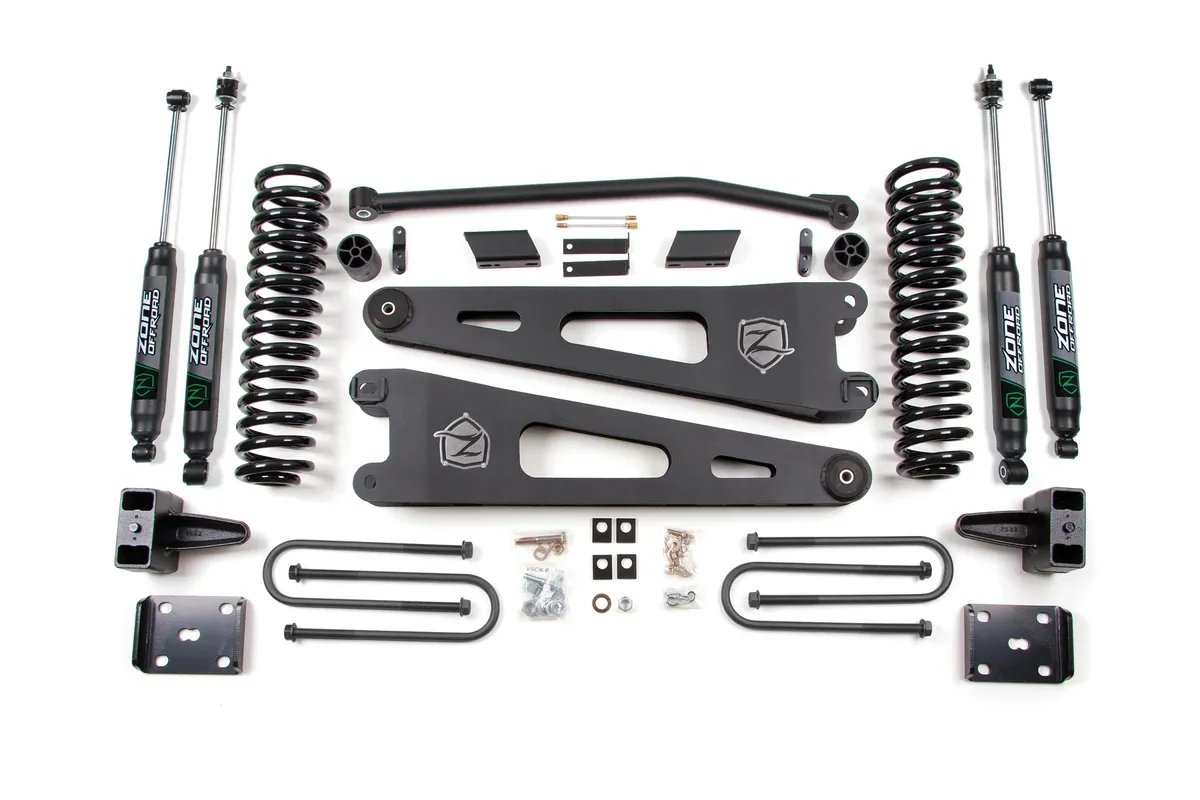 11-12 Ford F-250/F-350 Super Duty 4 Inch Radius Arm Lift Kit Diesel With Nitro Shocks Zone Offroad product image