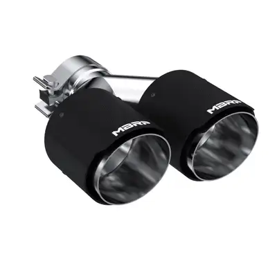 MBRP Exhaust Carbon Fiber Exhaust Tip; 2.5 in. Inlet Diameter; Carbon Fiber; Dual 4 in. Outlet Diameter Out Dual Wall;