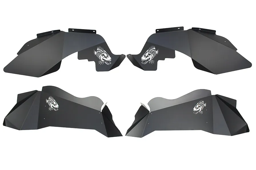 Jeep JK Logo Aluminum Inner Fenders 07-18 Wrangler JK Black Powdercoat Fishbone Offroad product image
