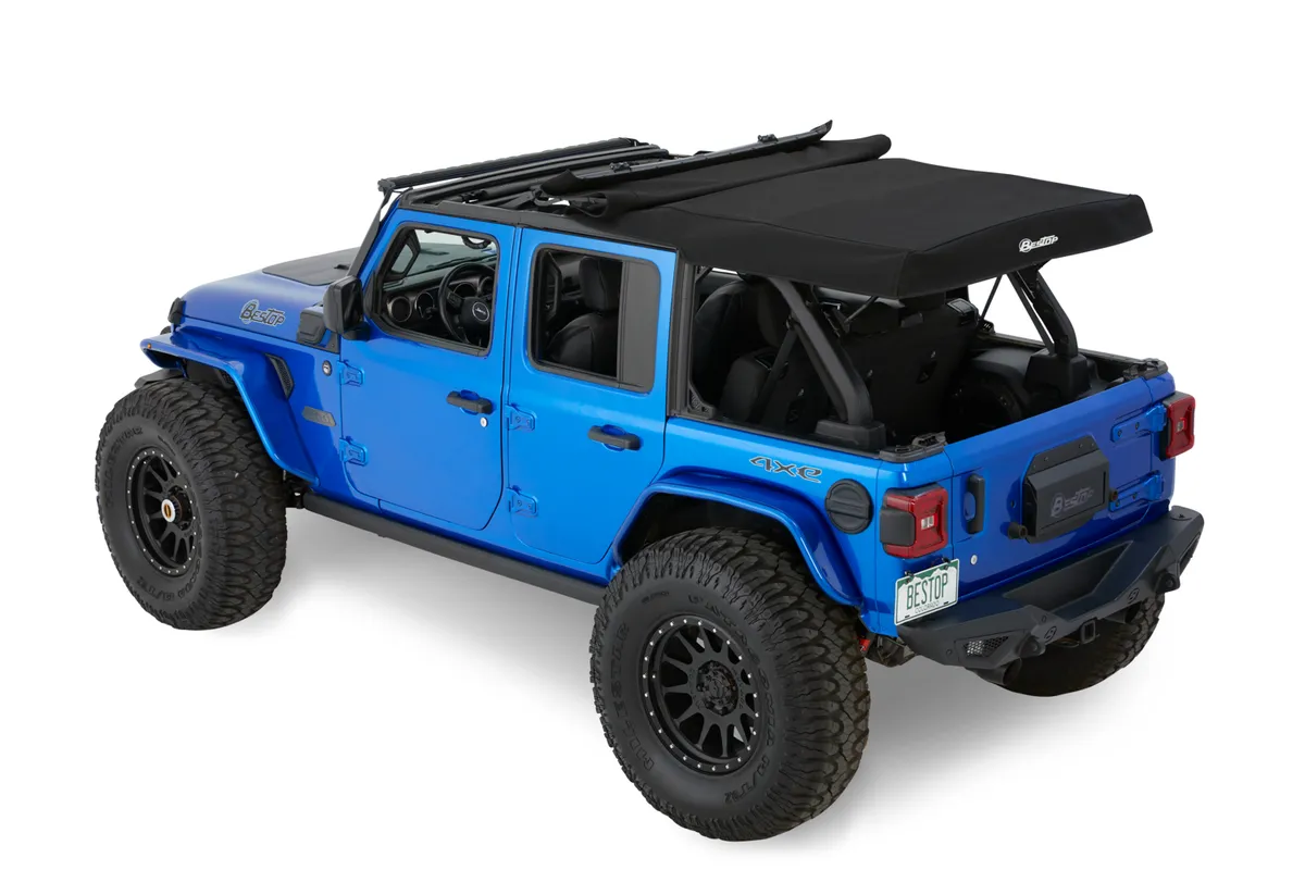 Jeep Soft Top Supertop Squareback Soft Top For Jeep 2018-Current Wrangler JL 4 Door Black Premium Twill Bestop product image