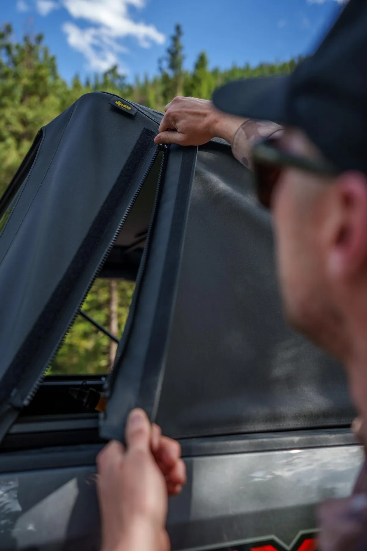 Supertop Truck Bed Cap 2 For Ford 2017-2024 F-250SD/F-350SD 6.8 Foot Black Diamond PVC Coated Sailcloth No Drill Bestop product image