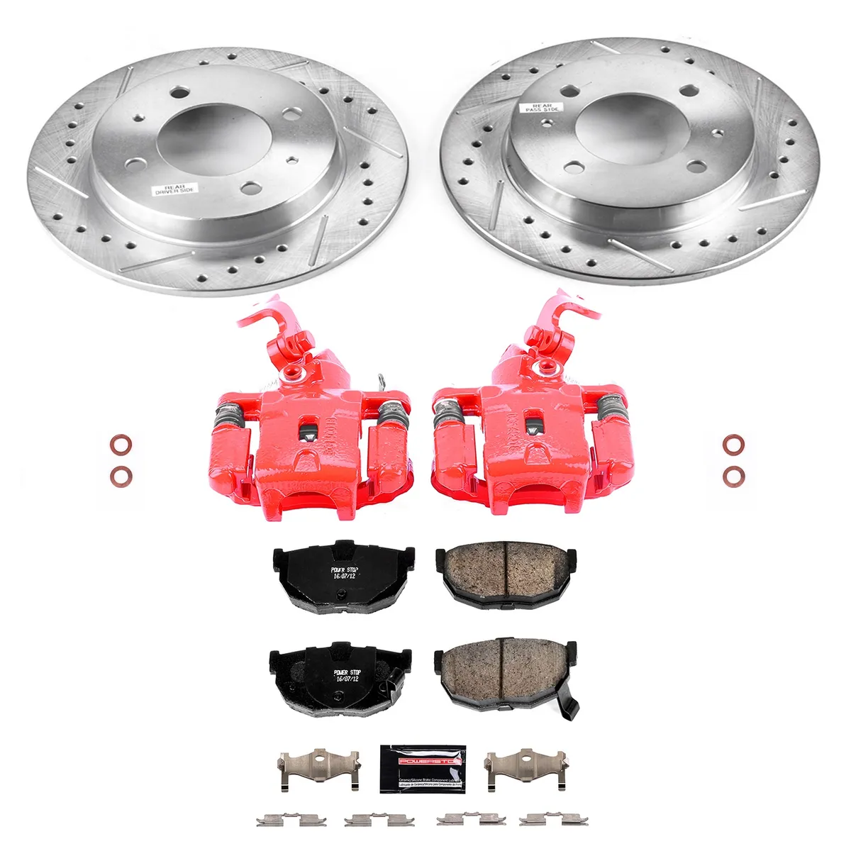 Z23 Evolution Sport Upgrade Kit: Drilled/Slotted Rotors; Carbon-Fiber Ceramic Pads; Powder Coated Calipers product image